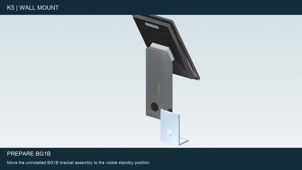 K5 wall-mount illustration: Identify and separate the brackets