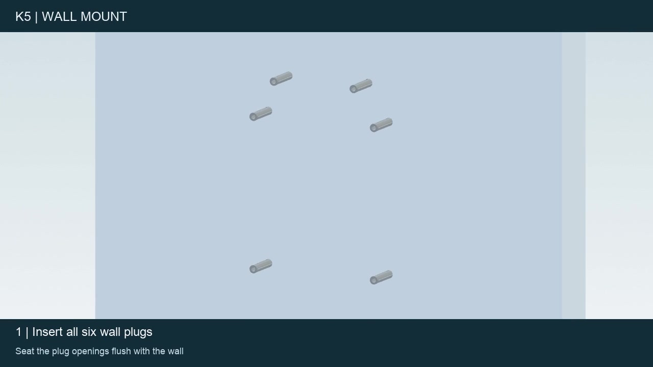 K5 wall-mount illustration: Position the wall bracket and mark the holes